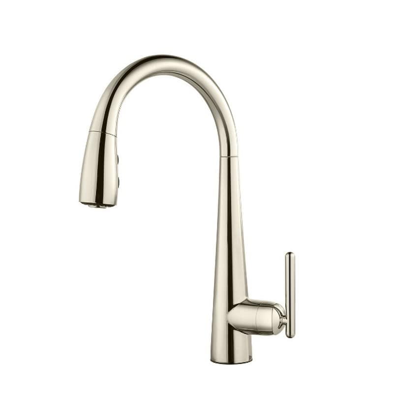Polished Nickel Kitchen Faucet Delta Cassidy Singlehandle